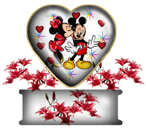 Gif animé coeur mickey et minnie